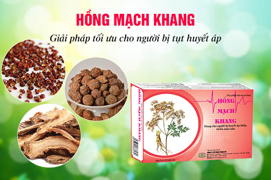 Thực phẩm bảo vệ sức khỏe Hồng Mạch Khang hỗ trợ cải thiện tụt huyết áp